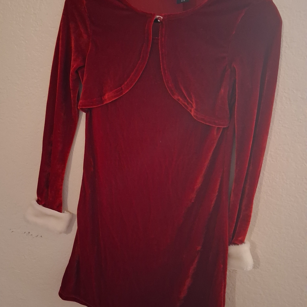 Basic Editions Red Velvet Dress - Picture 5 of 10